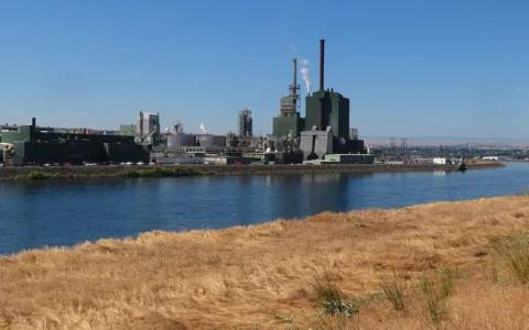 Clearwater Paper mill on the Clearwater River in Lewiston, Idaho.