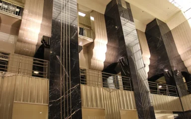 Art Deco interior of the Chicago Board of Trade Building in Chicago.