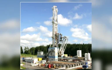 Innovarig hydraulic drilling rig used for deep geothermal drilling at United Downs in Cornwall.