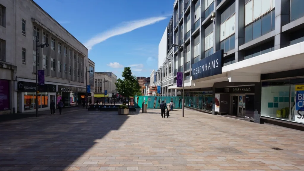 Debenhams store on The Moor in Sheffield, photographed in 2016.