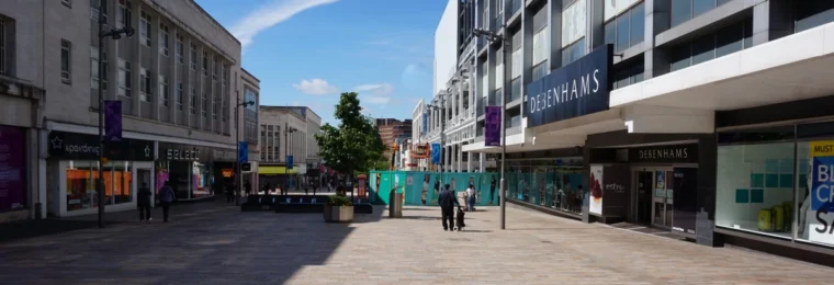Debenhams store on The Moor in Sheffield, photographed in 2016.