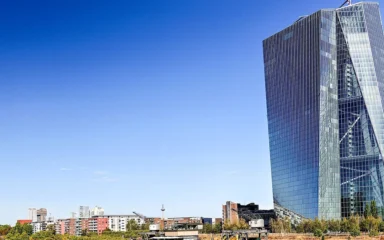 European Central Bank headquarters beside the Main River in Frankfurt, Germany.