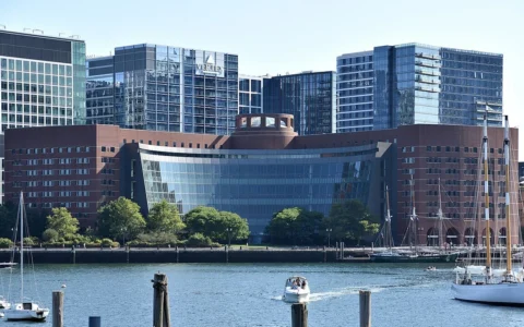 John Joseph Moakley United States Courthouse on Boston Harbor in Massachusetts.