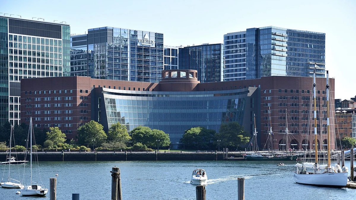 John Joseph Moakley United States Courthouse on Boston Harbor in Massachusetts.