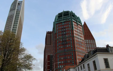 Zurichtoren and surrounding buildings in The Hague, Netherlands.