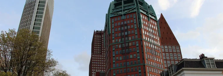 Zurichtoren and surrounding buildings in The Hague, Netherlands.