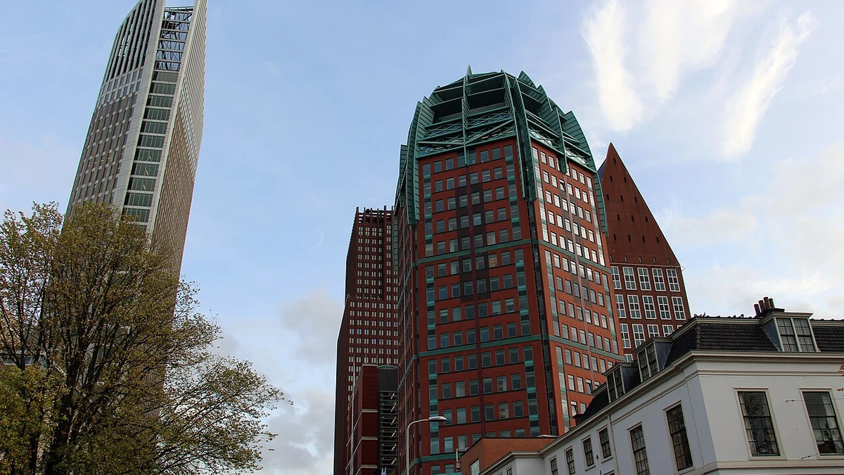 Zurichtoren and surrounding buildings in The Hague, Netherlands.