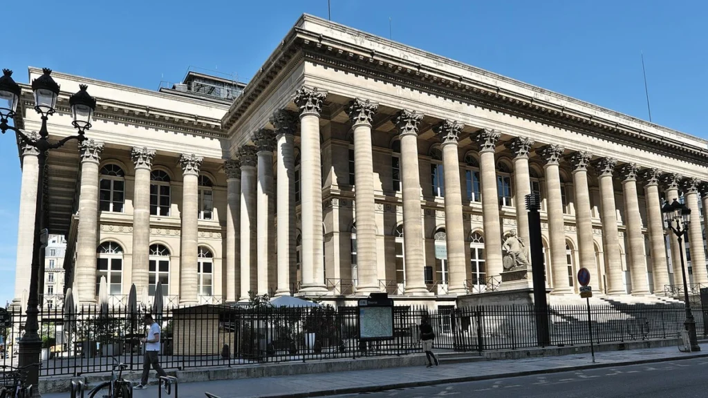 Palais Brongniart, the former home of the Paris stock exchange, in Paris.