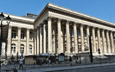 Palais Brongniart, the former home of the Paris stock exchange, in Paris.