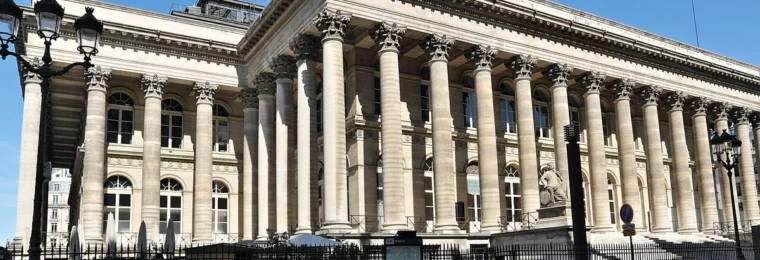Palais Brongniart, the former home of the Paris stock exchange, in Paris.