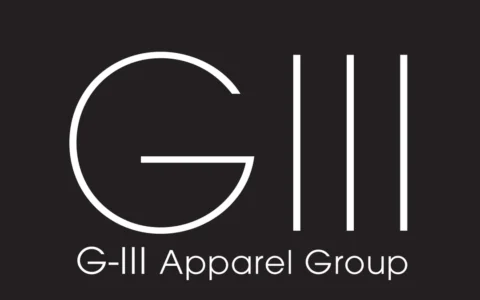 G-III Apparel Group logo in white on a dark background.