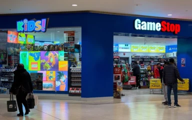 GameStop storefront at Scarborough Town Centre in Toronto with merchandise visible inside.