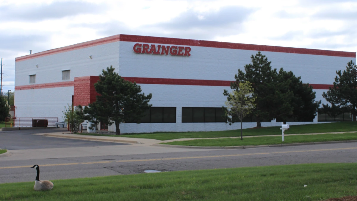 W.W. Grainger branch building in Ann Arbor, Michigan, with Grainger signage.