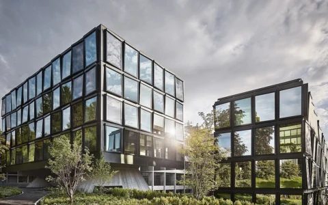 Helvetia Insurance Group headquarters buildings in St. Gallen, Switzerland.