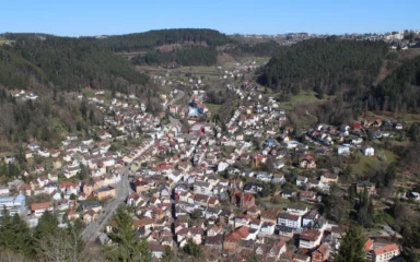 View over Schramberg, Germany, from the Hohenschramberg ruins.