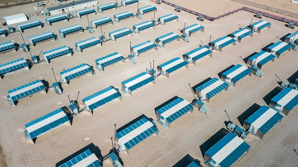 Aerial view of Hut 8's bitcoin mining facility in Medicine Hat, Alberta.