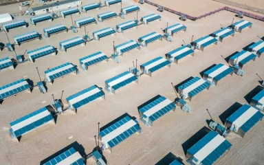 Aerial view of Hut 8's bitcoin mining facility in Medicine Hat, Alberta.