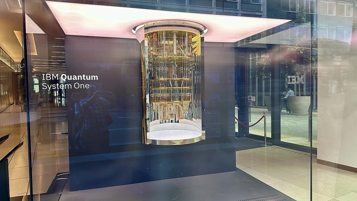 IBM Quantum System One display at IBM London on York Road.