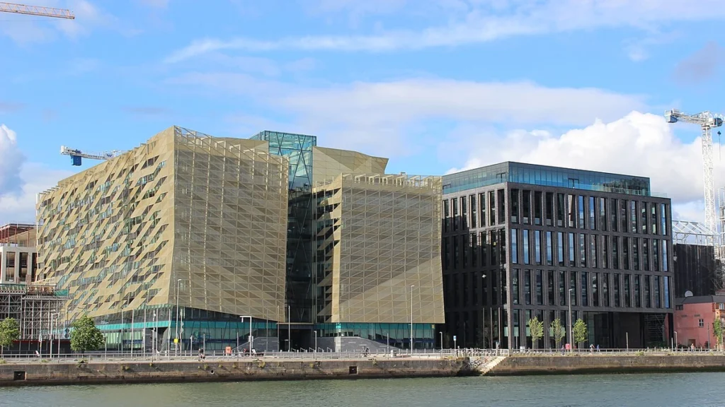 Central Bank of Ireland headquarters on North Wall Quay in Dublin.