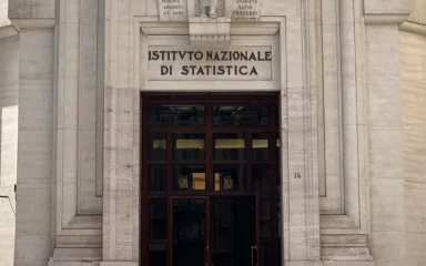 Entrance to ISTAT headquarters in Rome with the institute’s name above the doorway.