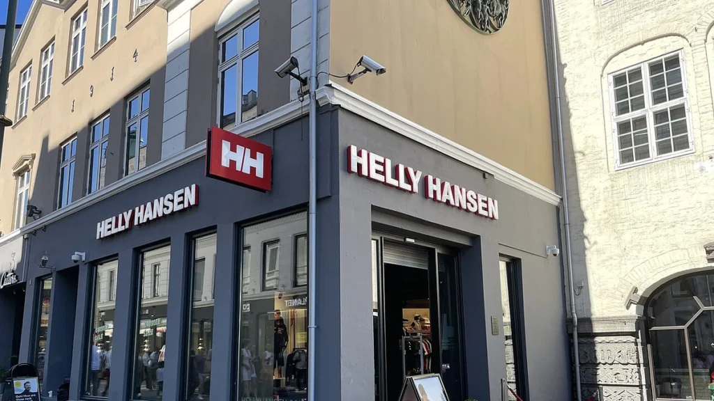 Helly Hansen flagship store on Karl Johans gate in Oslo, Norway.