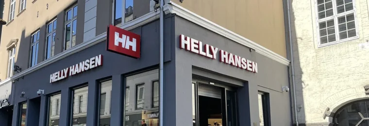 Helly Hansen flagship store on Karl Johans gate in Oslo, Norway.
