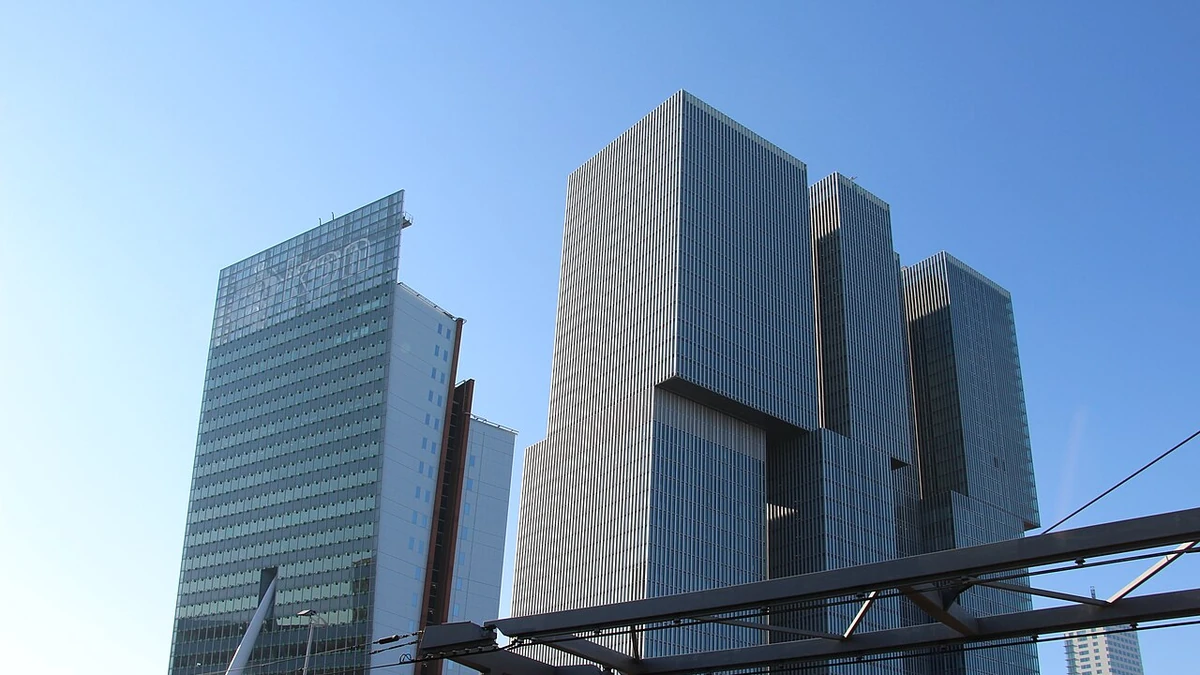 KPN Tower and De Rotterdam buildings in Rotterdam, the Netherlands.