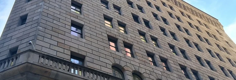Federal Reserve Bank of New York building in Manhattan.
