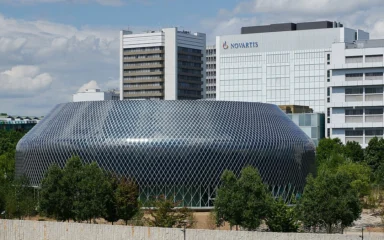 Novartis Pavillon and Novartis campus buildings in Basel, Switzerland.