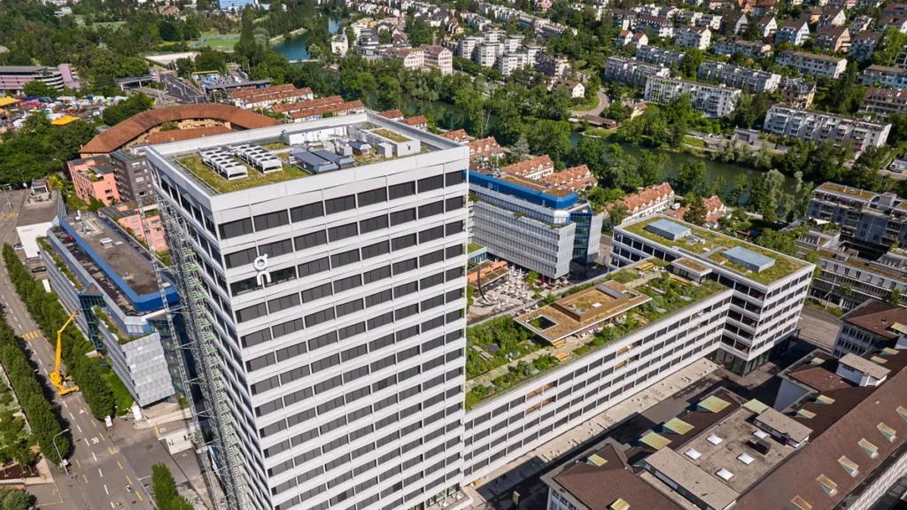 Aerial view of On Labs headquarters in Zurich, Switzerland.