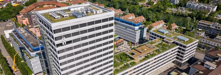 Aerial view of On Labs headquarters in Zurich, Switzerland.