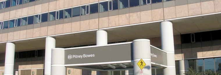 Exterior of the former Pitney Bowes headquarters building in Stamford, Connecticut.