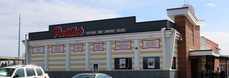 Exterior of a Portillo’s restaurant in Davenport, Iowa.