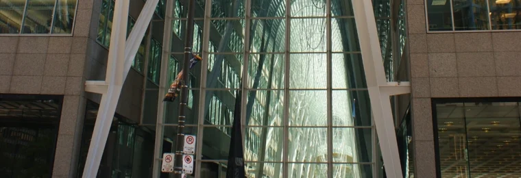 Bay Street entrance to Brookfield Place in Toronto, Ontario.