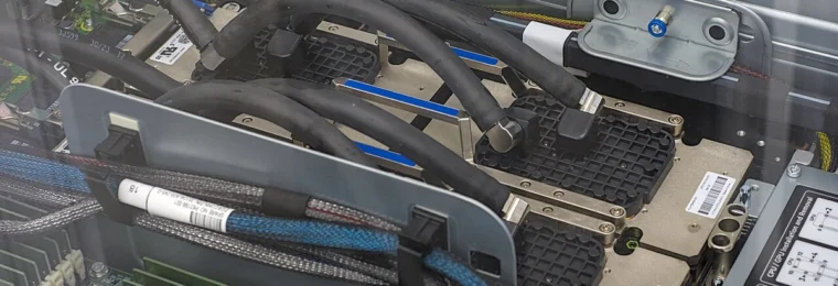 Four NVIDIA H100 GPUs installed in a TSUBAME 4.0 supercomputer computing node.