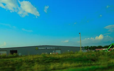 Sunbelt Rentals facility in Sun Prairie, Wisconsin, with rental equipment outside.