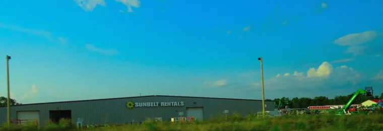 Sunbelt Rentals facility in Sun Prairie, Wisconsin, with rental equipment outside.