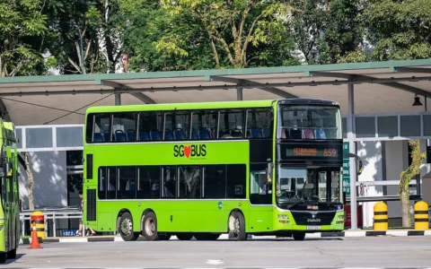 Tower Transit Singapore double-decker bus on service 859 at Sembawang Bus Interchange.