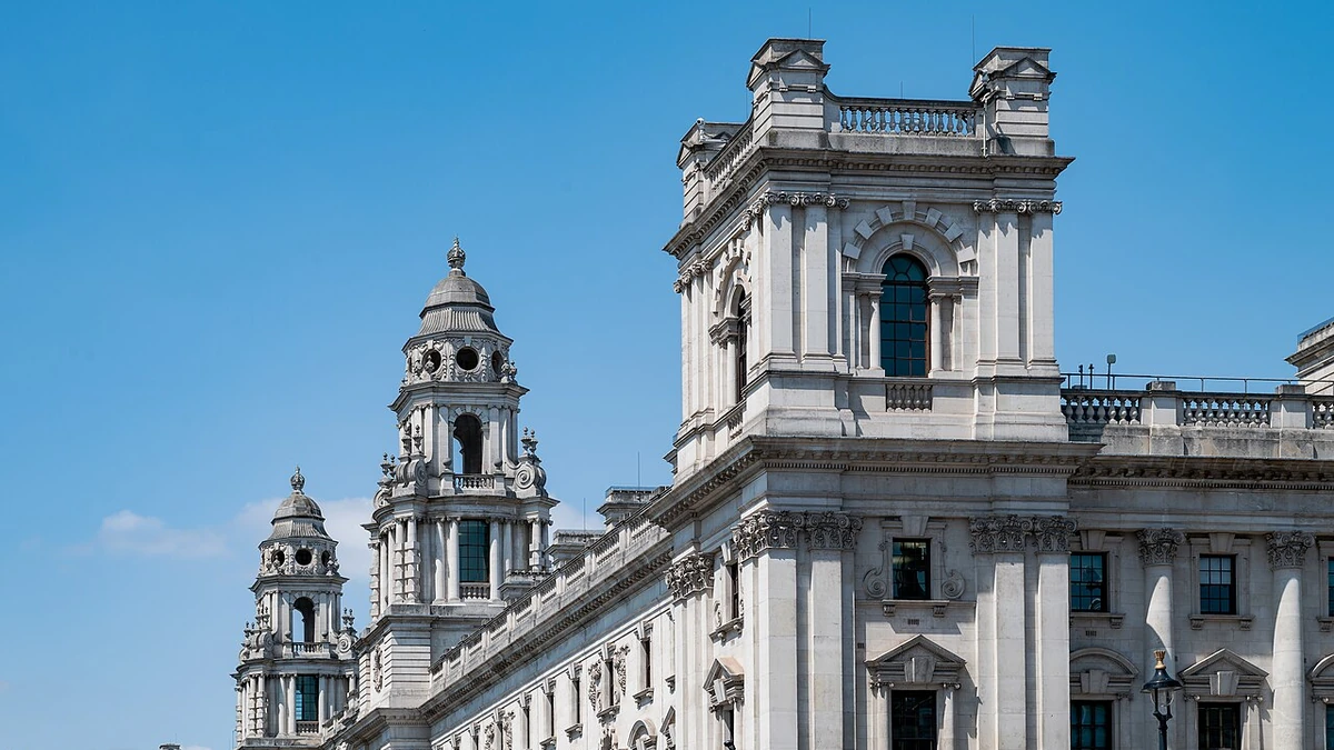 HM Treasury offices at Government Offices Great George Street in Whitehall, London.