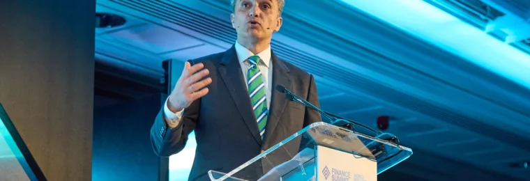 Uranium Energy Corp President and CEO Amir Adnani speaking at the World Nuclear Association Finance Summit.