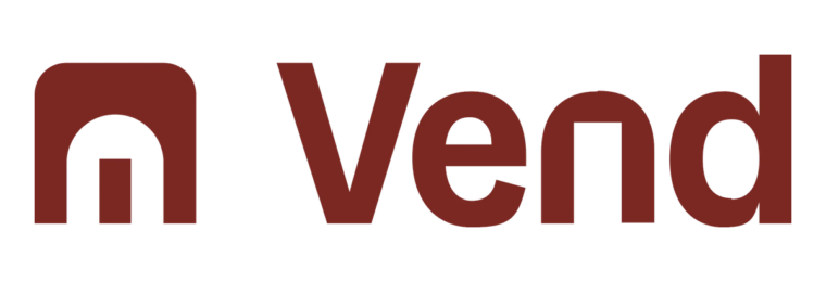 Vend Marketplaces logo in dark red.