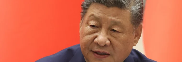 Chinese President Xi Jinping at a press conference in Beijing in May 2026.