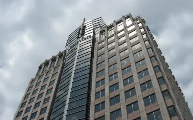 Accenture building in Reston Town Center in Reston, Virginia, with the Accenture sign visible near the top.