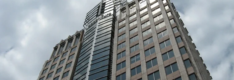 Accenture building in Reston Town Center in Reston, Virginia, with the Accenture sign visible near the top.