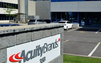 Acuity Brands sign outside a company facility in Markham, Ontario.