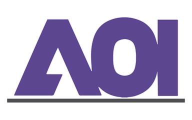 Applied Optoelectronics AOI corporate logo in purple.