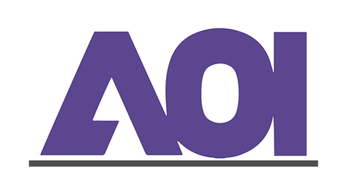 Applied Optoelectronics AOI corporate logo in purple.