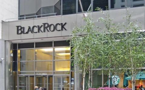 BlackRock name displayed over the entrance of its former New York office on East 51st Street.