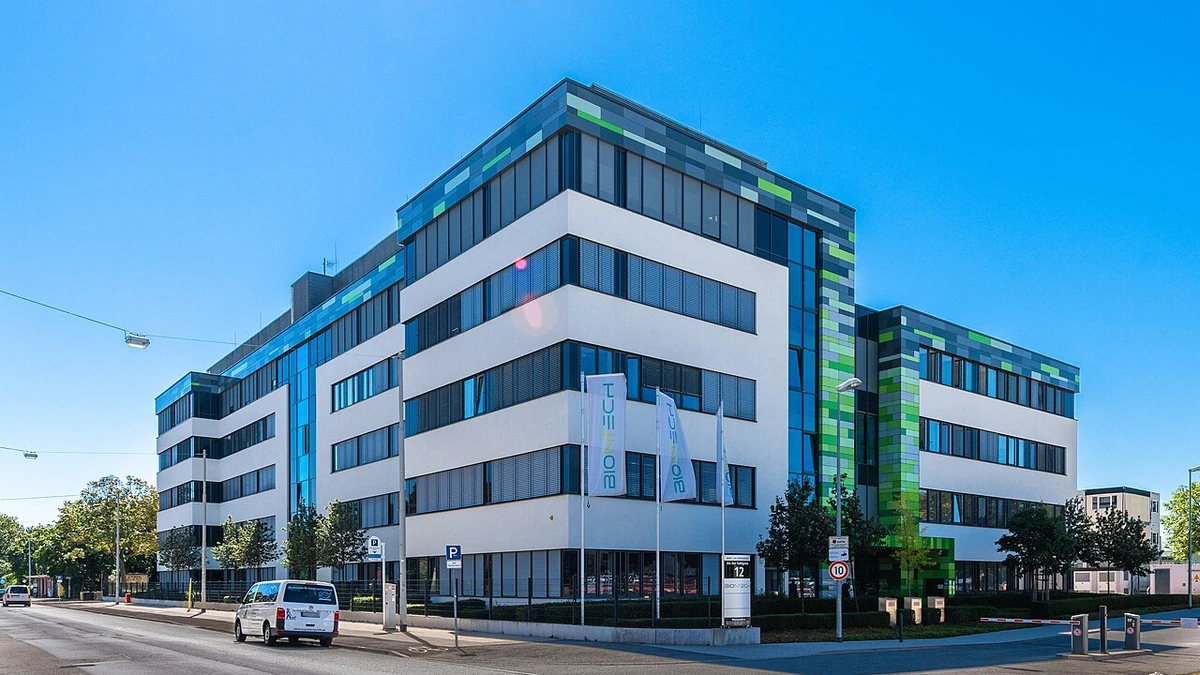 BioNTech administration and laboratory headquarters in Mainz, Germany, photographed in July 2020.