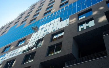 Exterior of DNB's central building in the Barcode district of Bjørvika, Oslo.